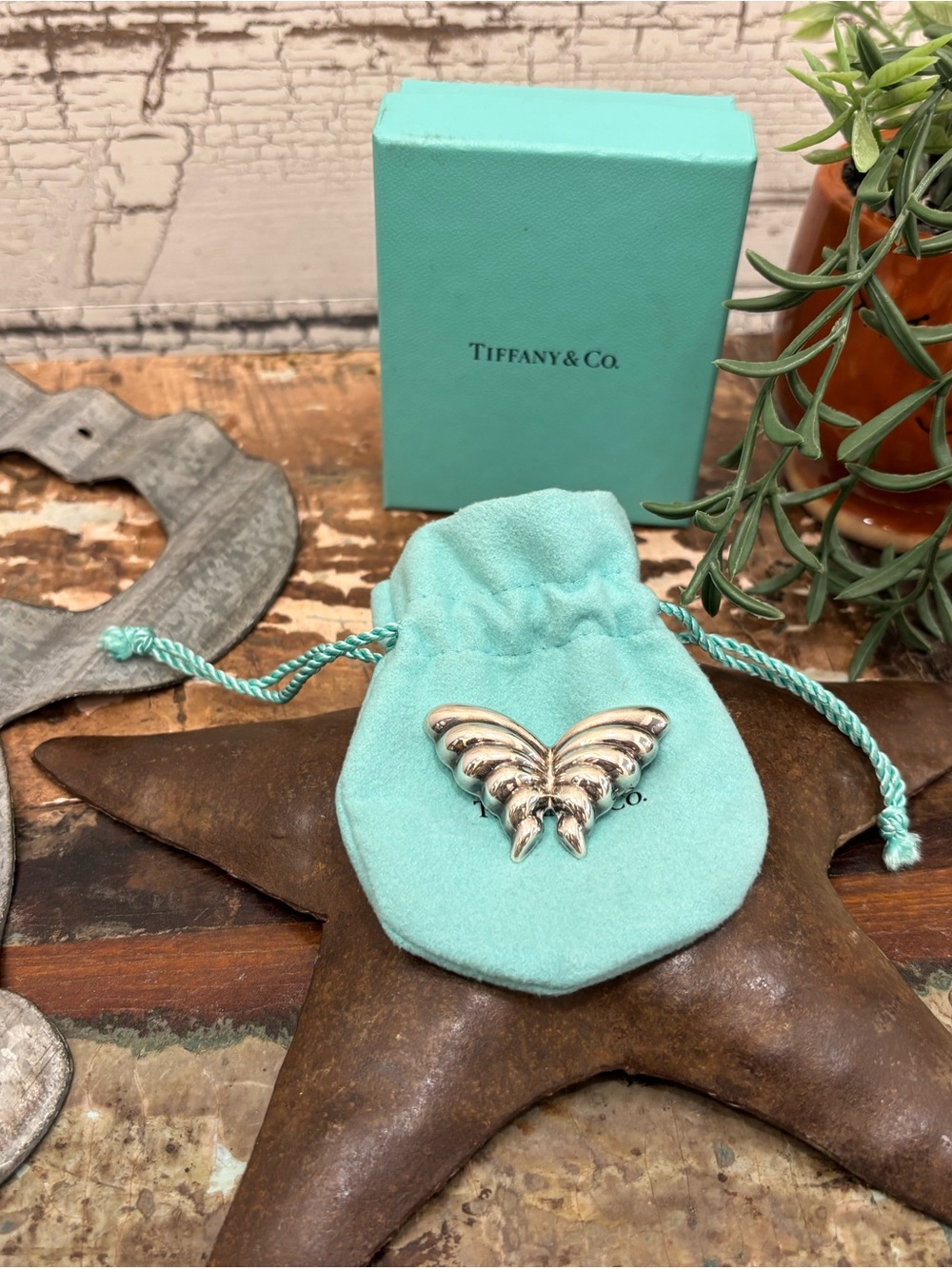 Tiffany & Co. Sterling Silver Butterfly Brooch With Dust Bag & Box Included